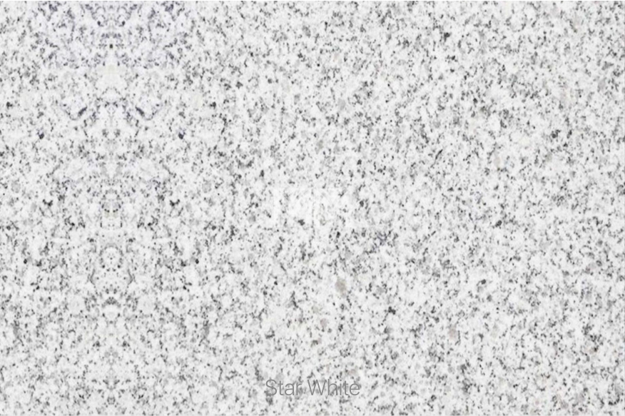 Star White granite surface, white with grey and black flecks