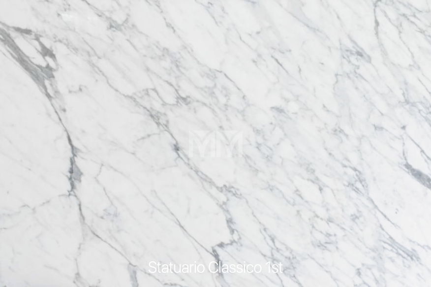Statuario Classico 1st marble surface, white with bold grey veins