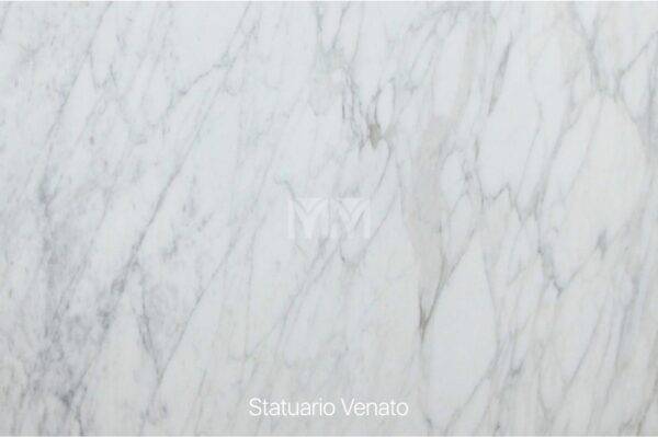 Statuario Venato marble surface, white with fine spreading grey veins