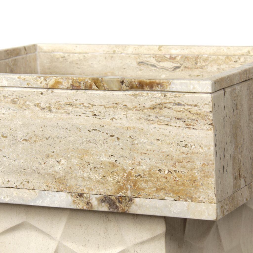 SINK SQUARE TRAVERTINE, foto 2 dari 2